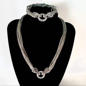 8-Strand Necklace+Bracelet Set w/stunning clasp